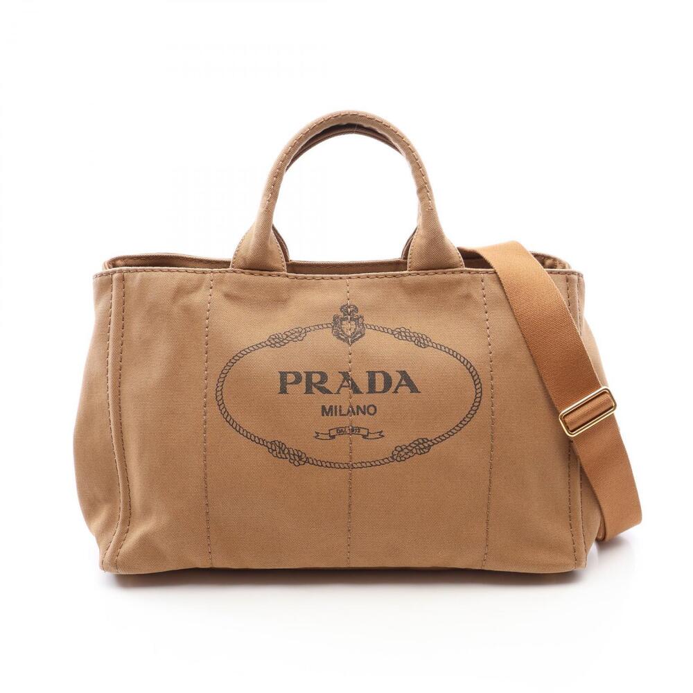 Prada Canapa Canvas Tote Bag Brown